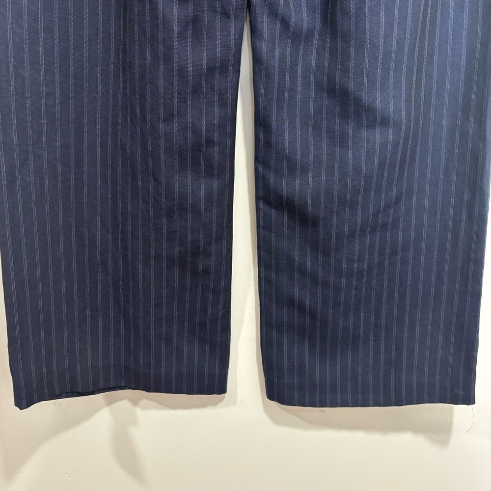 Portfolio Louben Size 12 Navy Blue Pinstripe Dress Pants Career Office Trousers - Picture 7 of 15